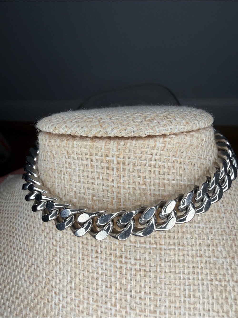 Men's Silver Cuban Link Chain Necklace - Classic Silver Tone 8-9 in